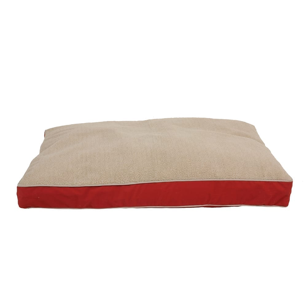 Four Season Jamison Reversible Berber Dog Bed Barn Red, Large (48x36x4), Memory Foam