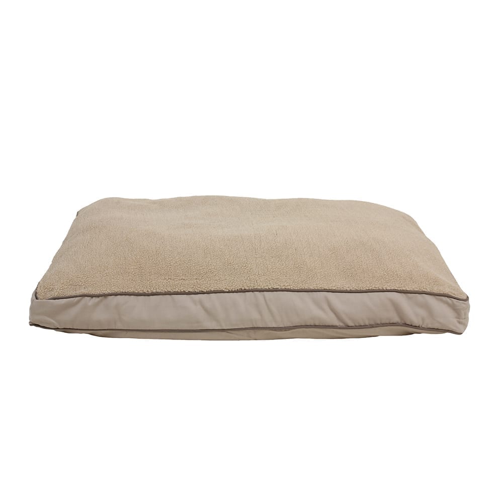 Four Season Jamison Reversible Berber Dog Bed Khaki, Large (48x36x4), Memory Foam