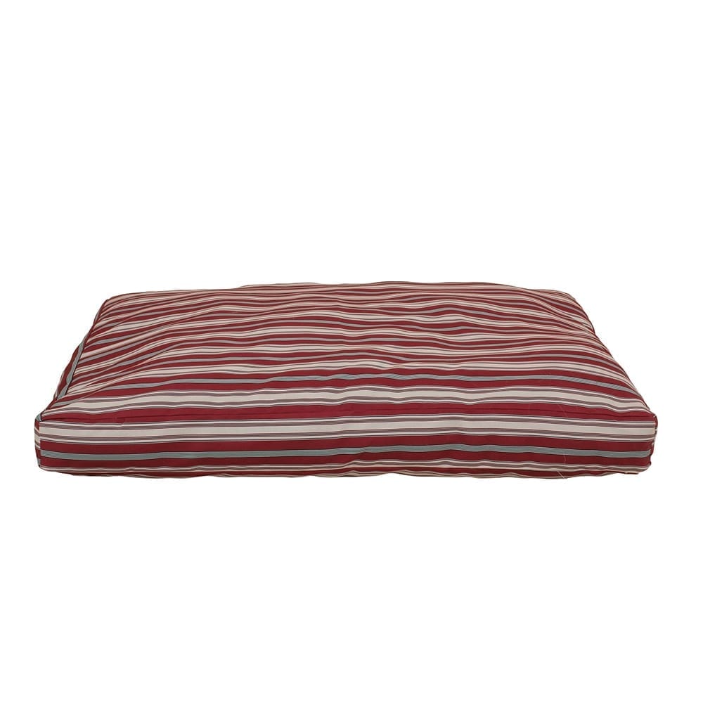 Striped Jamison Indoor Outdoor Dog Bed - beds, Carolina Pet, and indoor-outdoor - red colored bed