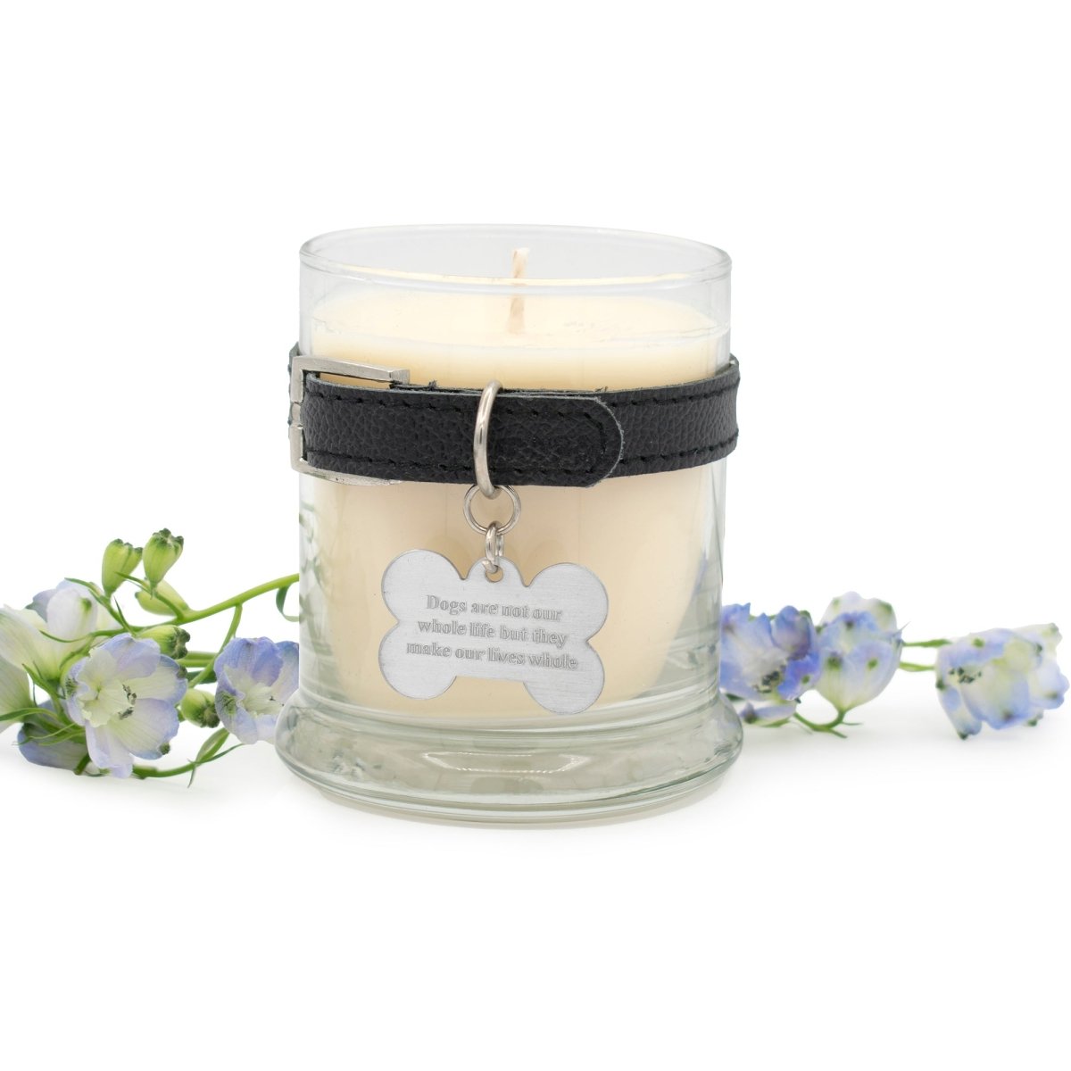 Black Belt with Dog’s Life Tag Jar Candle Wet Dog (Fresh Rain)
