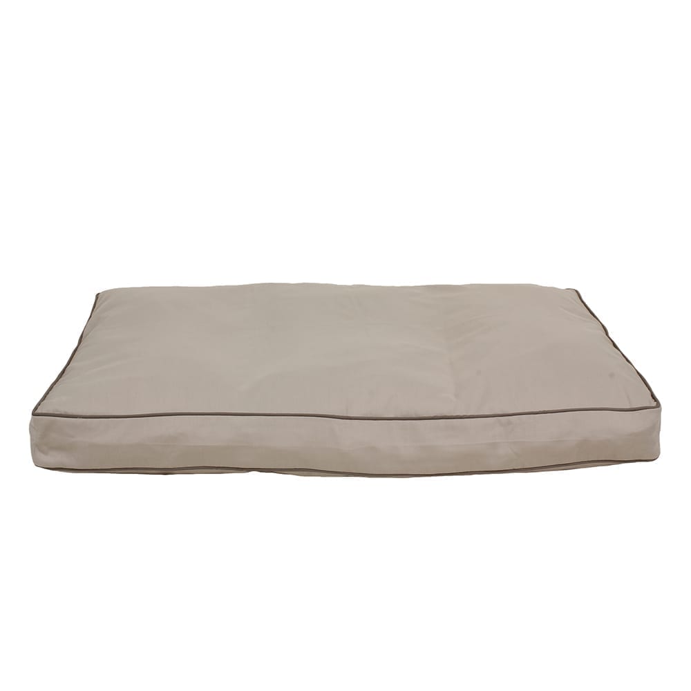 Classic Canvas Rectangle Jamison Dog Bed Khaki, Large (48x36x4), Memory Foam