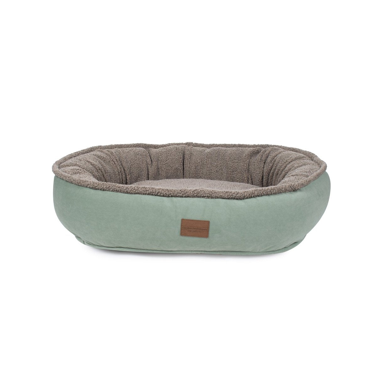 Microfiber & Tipped Berber Round Comfy Cup Dog Bed Sage, Medium (36x32x9)