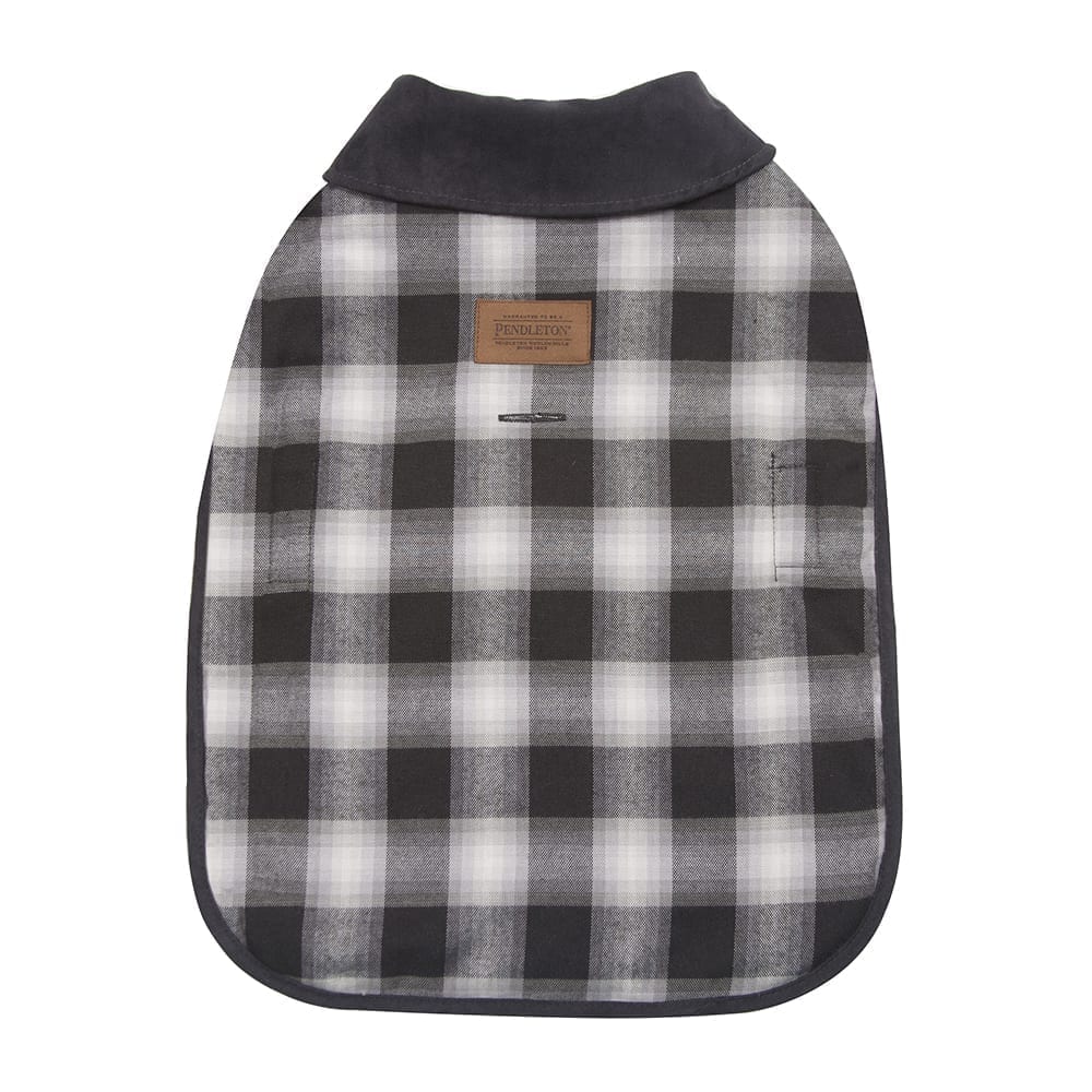 Pendleton Charcoal Ombre Plaid Dog Coat Small