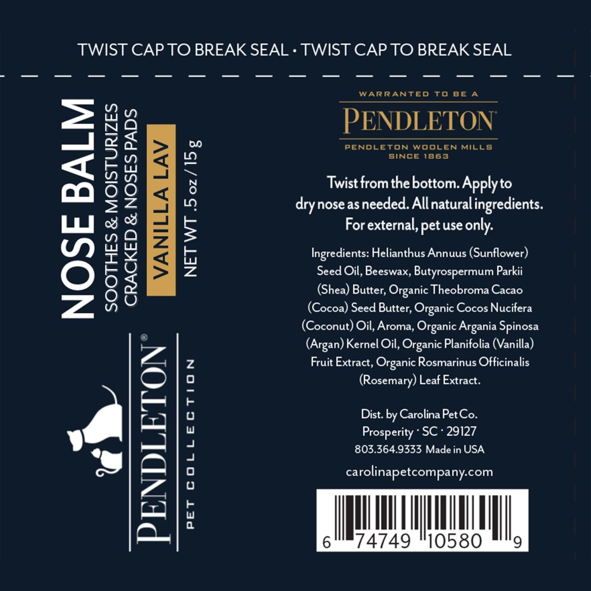 Pendleton Pet 0.5oz Nose balm stick die line