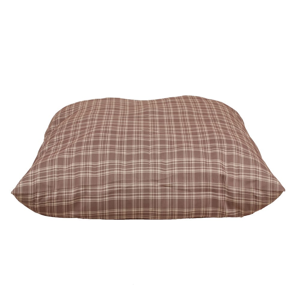 Plaid Shebang Rectangle Indoor Outdoor Dog Bed Tan, Small (36x27x4)
