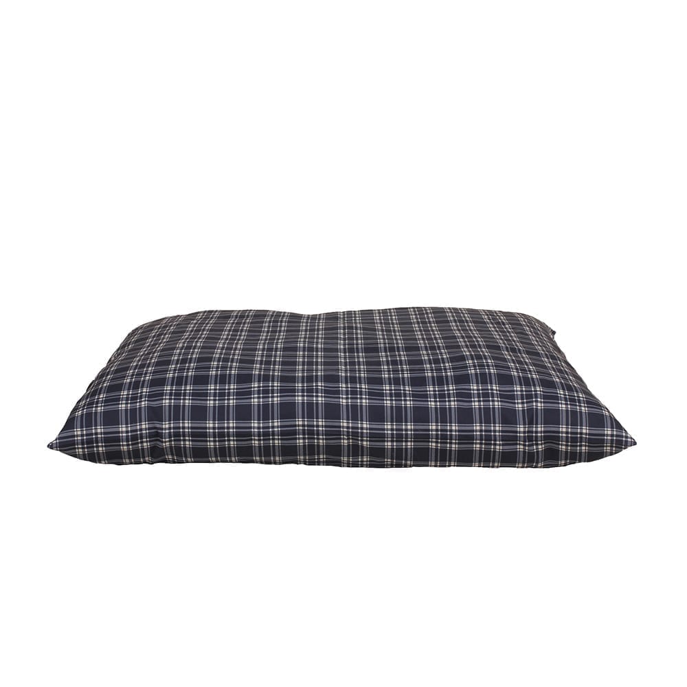 Plaid Shebang Rectangle Indoor Outdoor Dog Bed Blue, Small (36x27x4)