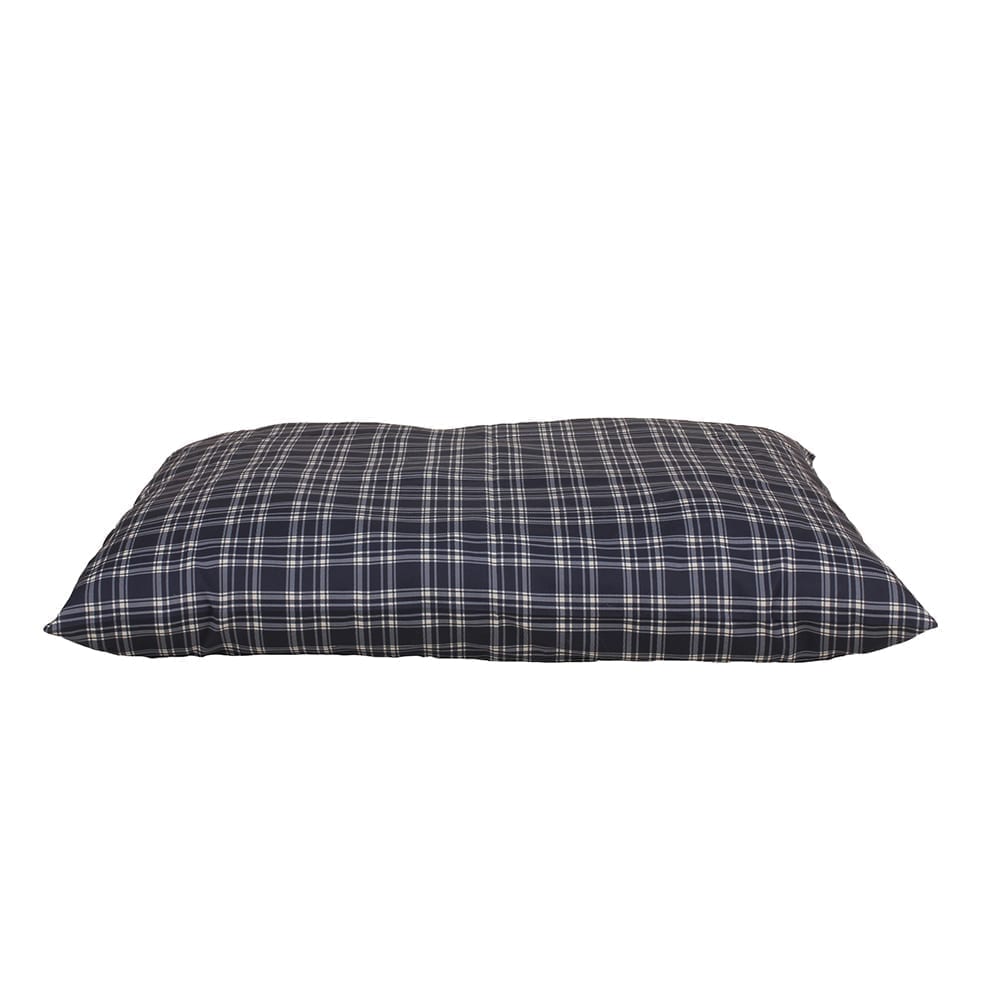 Plaid Shebang Rectangle Indoor Outdoor Dog Bed Blue, Medium (44x35x4)