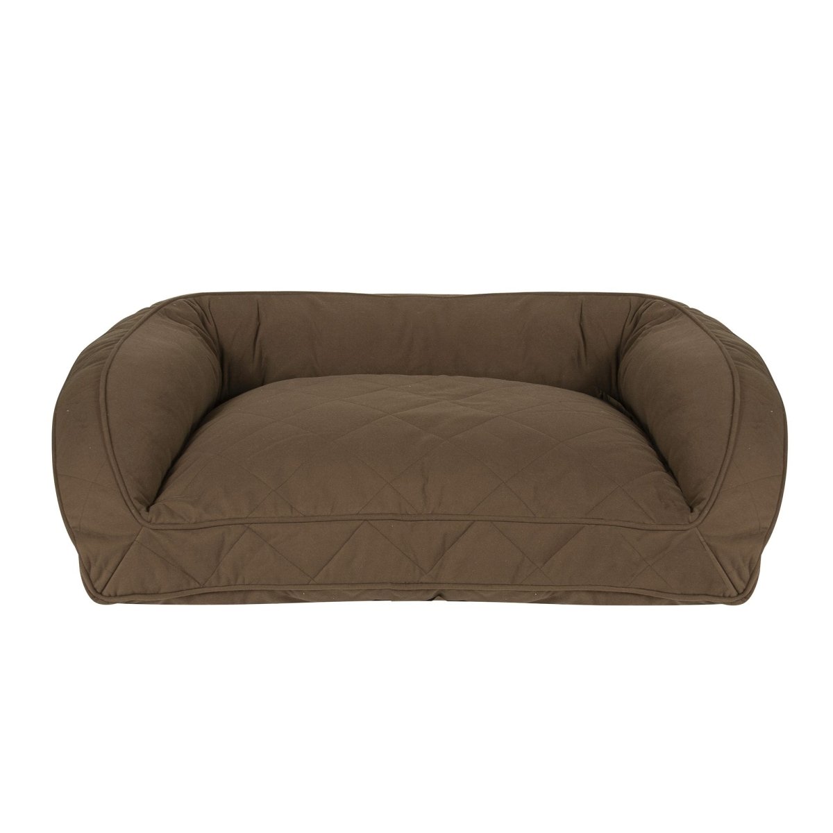 Quilted Microfiber Bolster Dog Bed Chocolate, LG/XL (48x36x14.5), Cover Only (No Fill)