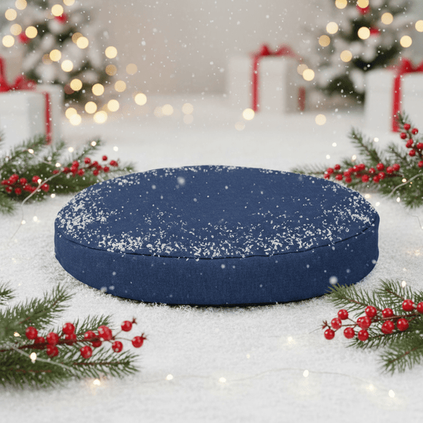 Renewed Round Denim Pet Bed with Foam - beds, black - friday - 2025, and Carolina Pet