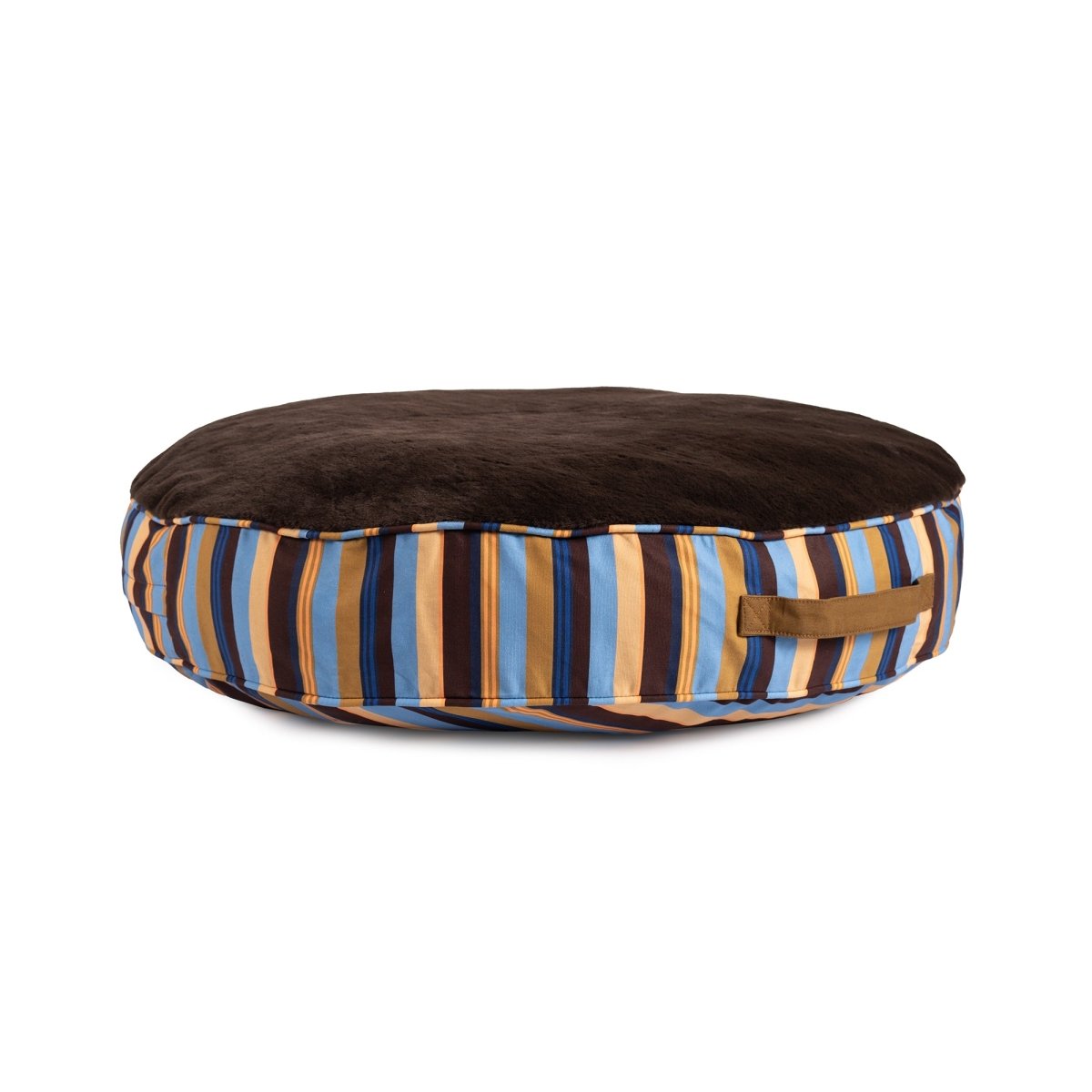 Round Stripe Pet Bed with Fur - beds, New, and personalized