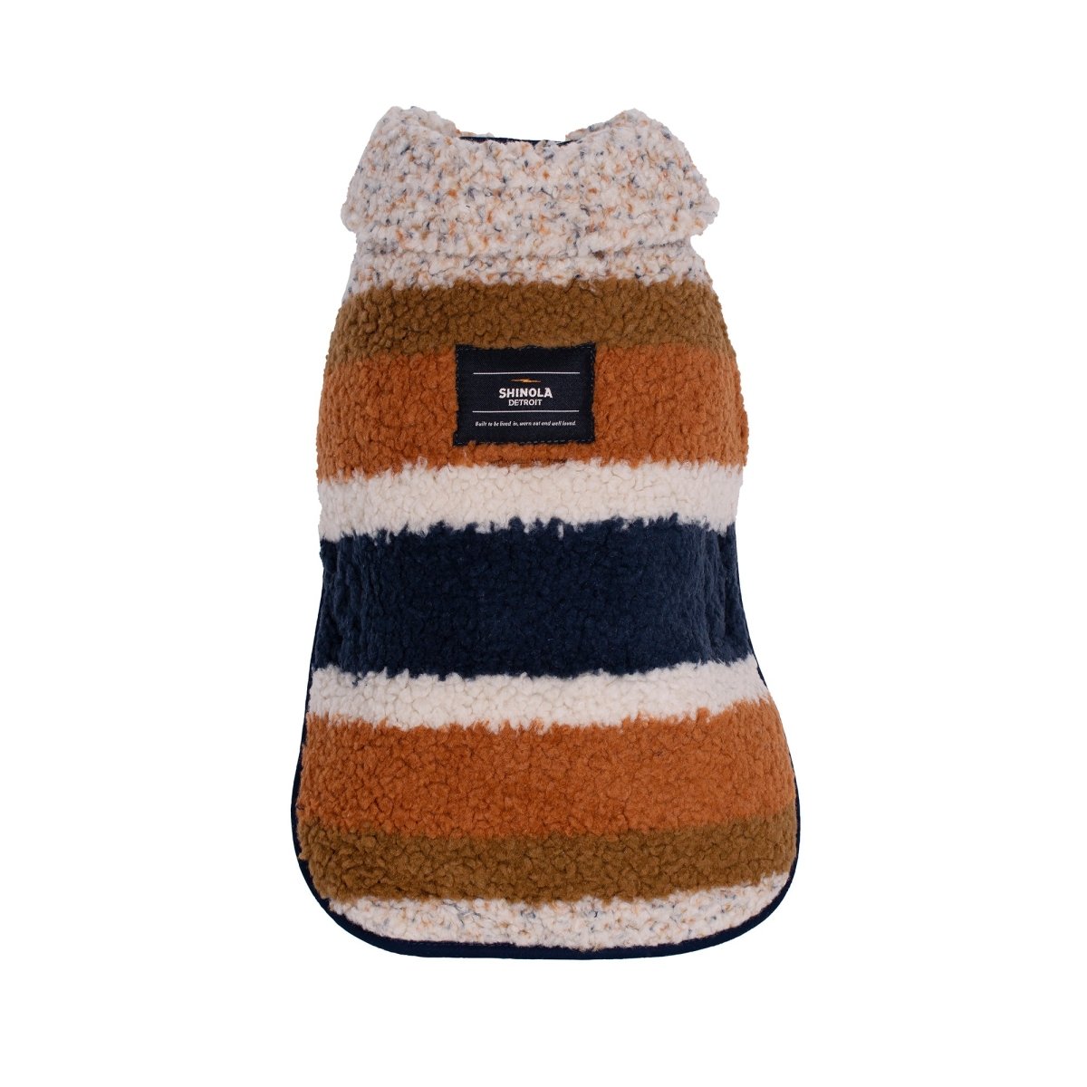 Shinola Brand Stripe Berber Dog Coat Oatmeal Small