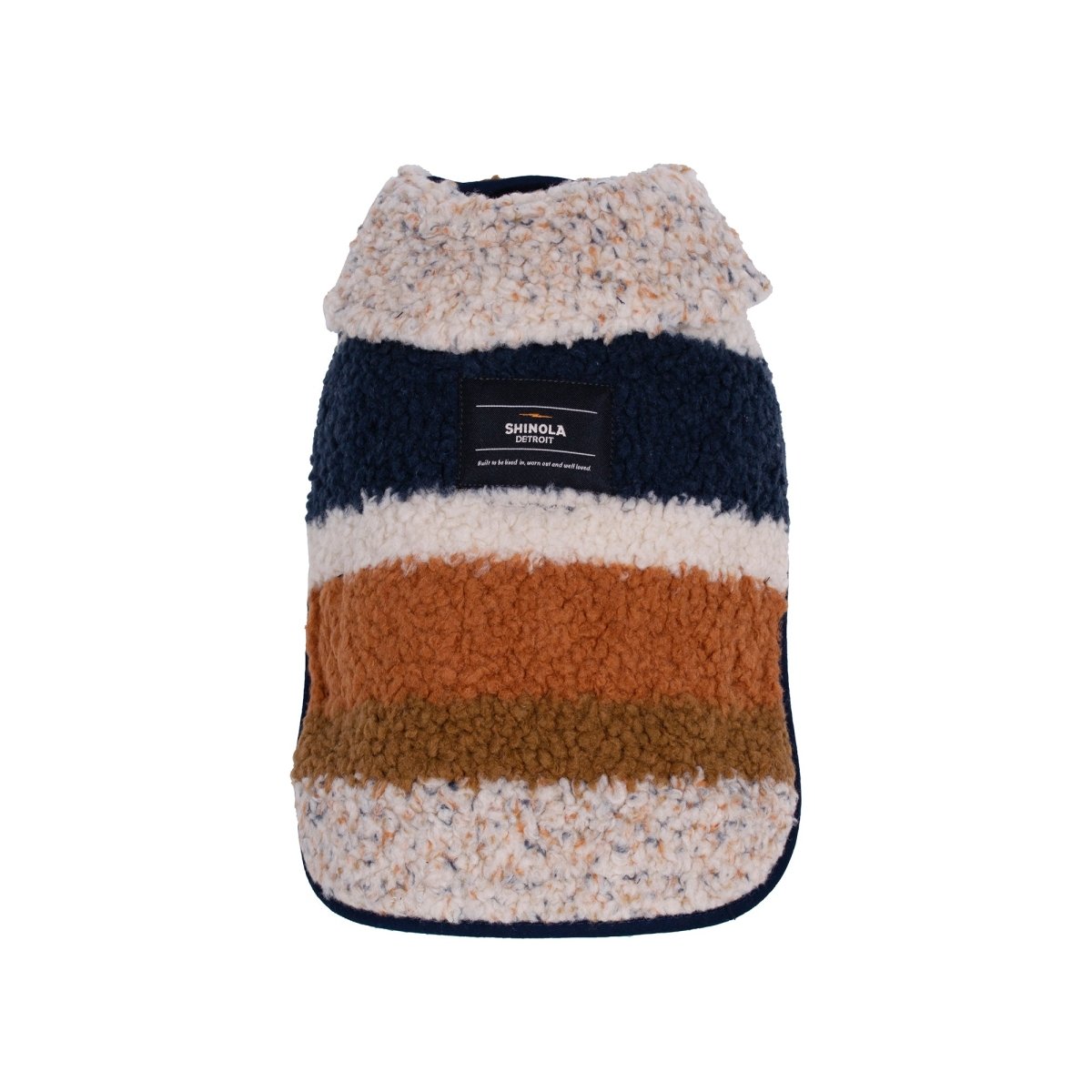 Shinola Brand Stripe Berber Dog Coat Oatmeal X-Small