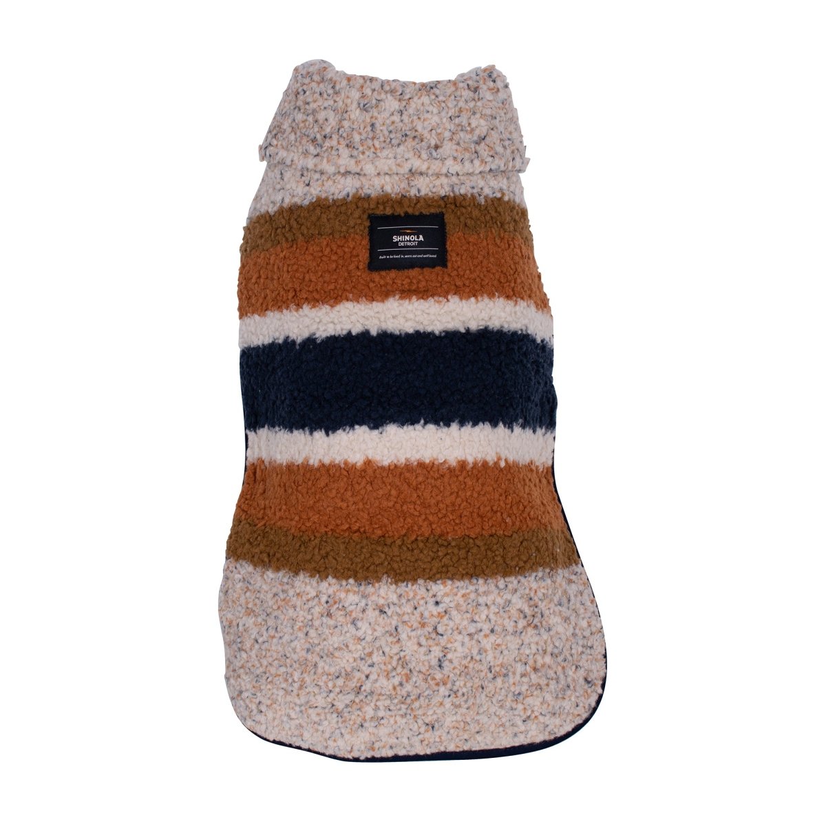 Shinola Brand Stripe Berber Dog Coat Oatmeal Large
