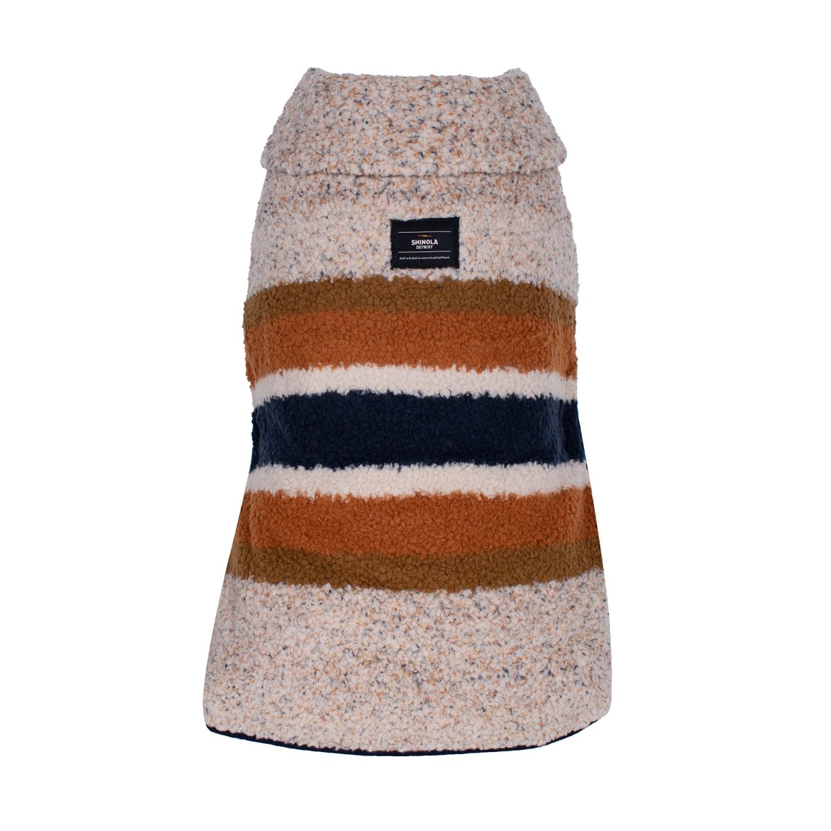Shinola Brand Stripe Berber Dog Coat Oatmeal 2X-Large