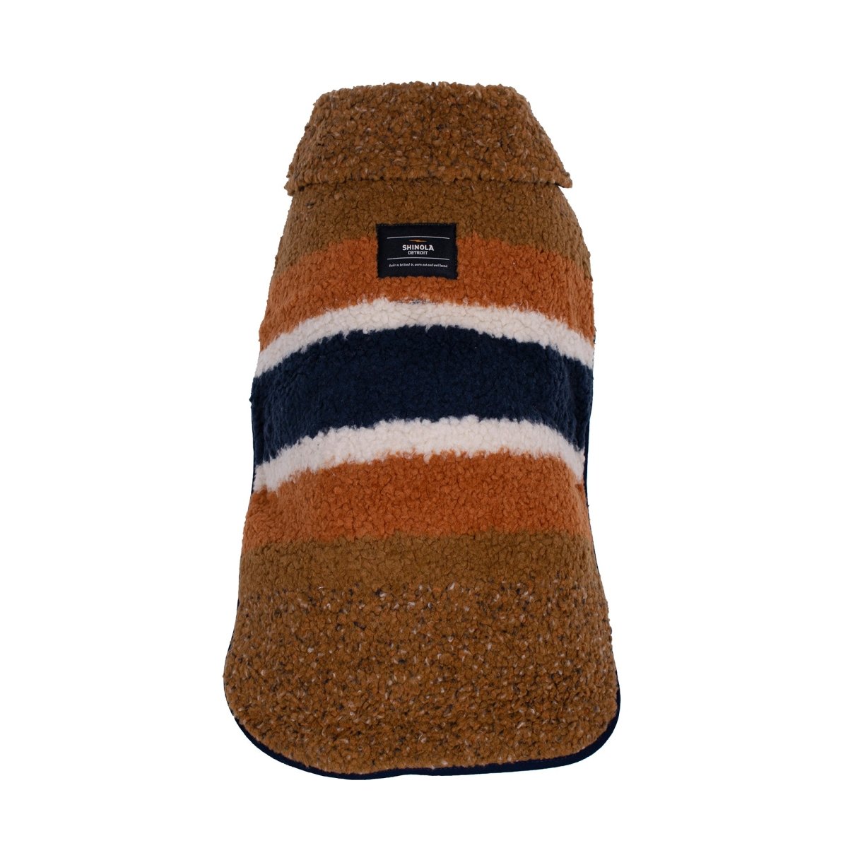 Shinola Brand Stripe Berber Dog Coat Rust Large