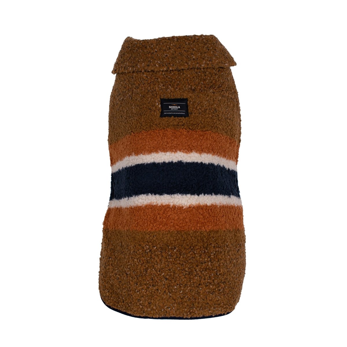 Shinola Brand Stripe Berber Dog Coat Rust X-Large