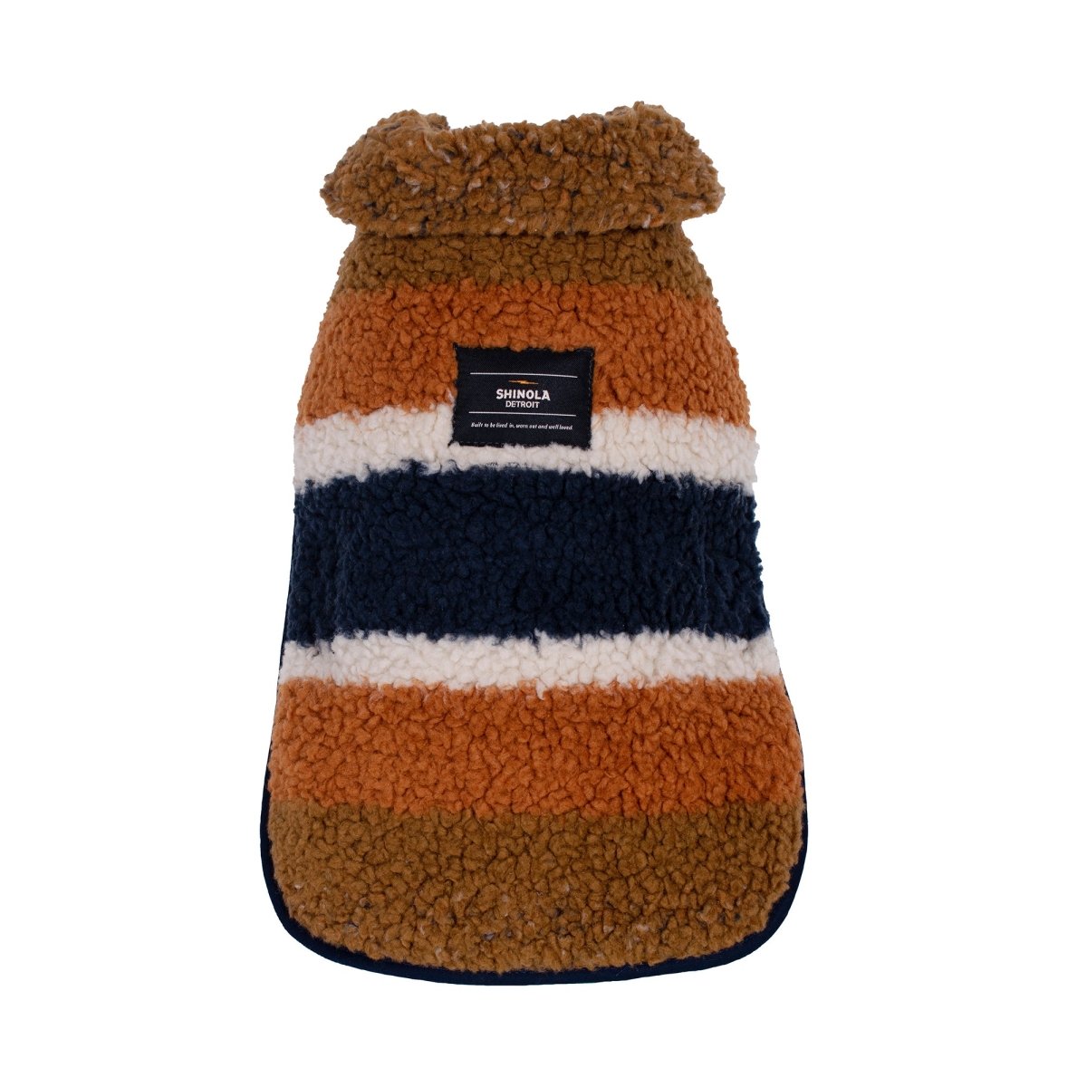 Shinola Brand Stripe Berber Dog Coat Rust Small