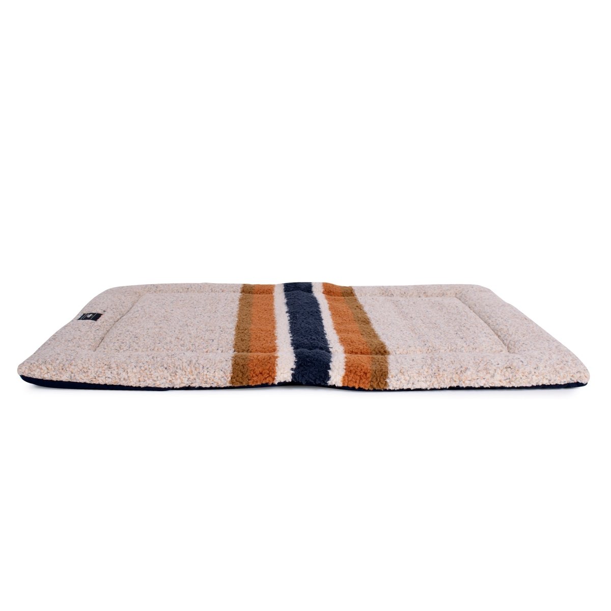 Shinola Brand Stripe Comfort Cushion Berber Dog Bed Oatmeal Large (42x26x2)