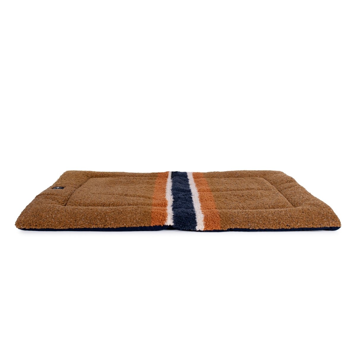 Shinola Brand Stripe Comfort Cushion Berber Dog Bed Rust Large (42x26x2)