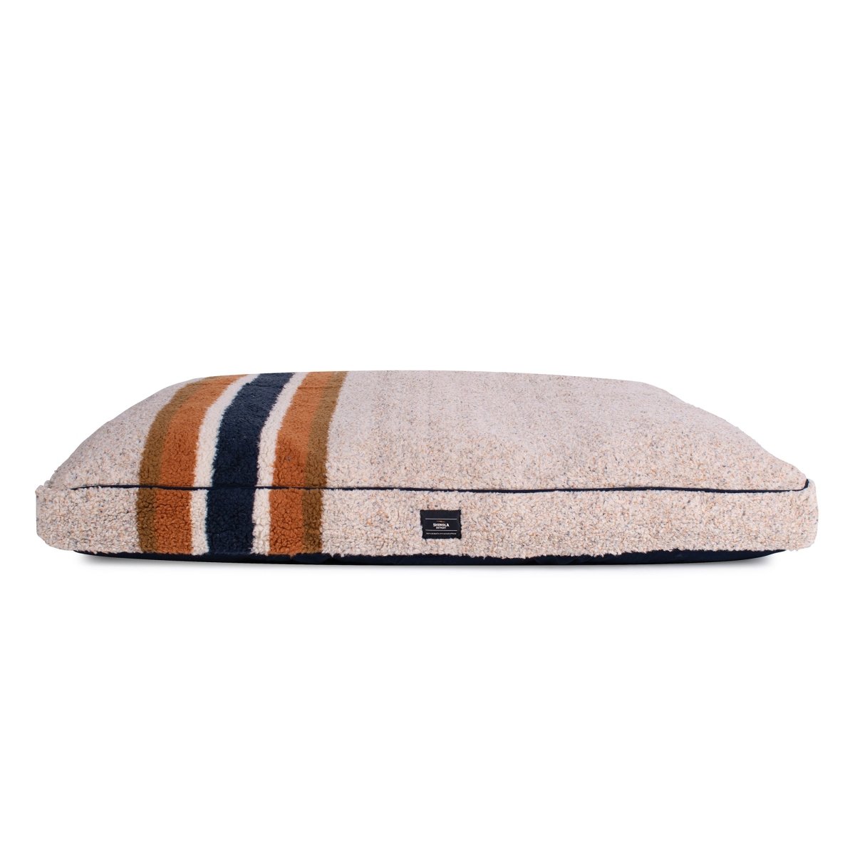 Shinola Brand Stripe Napper Pillow Berber Dog Bed Oatmeal X-Large (48x36x4)