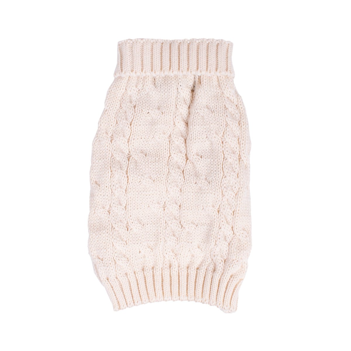 Shinola Cable Knit Pet Sweater Ivory Small