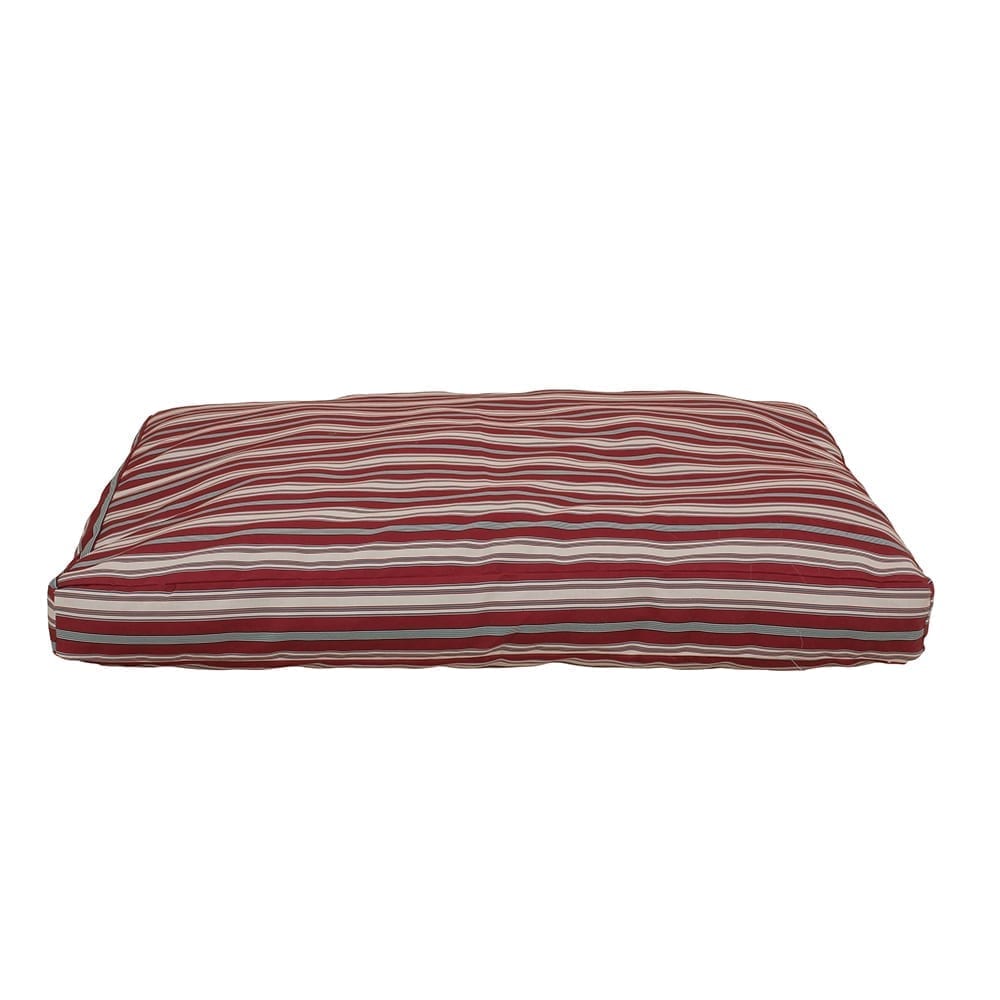 Striped Jamison Indoor Outdoor Dog Bed Red, Medium (44x35x4)