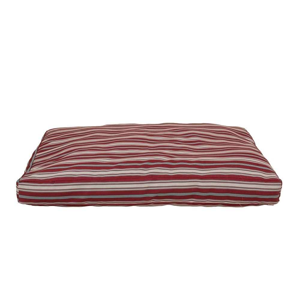 Striped Jamison Indoor Outdoor Dog Bed Red, Small (36x27x4)