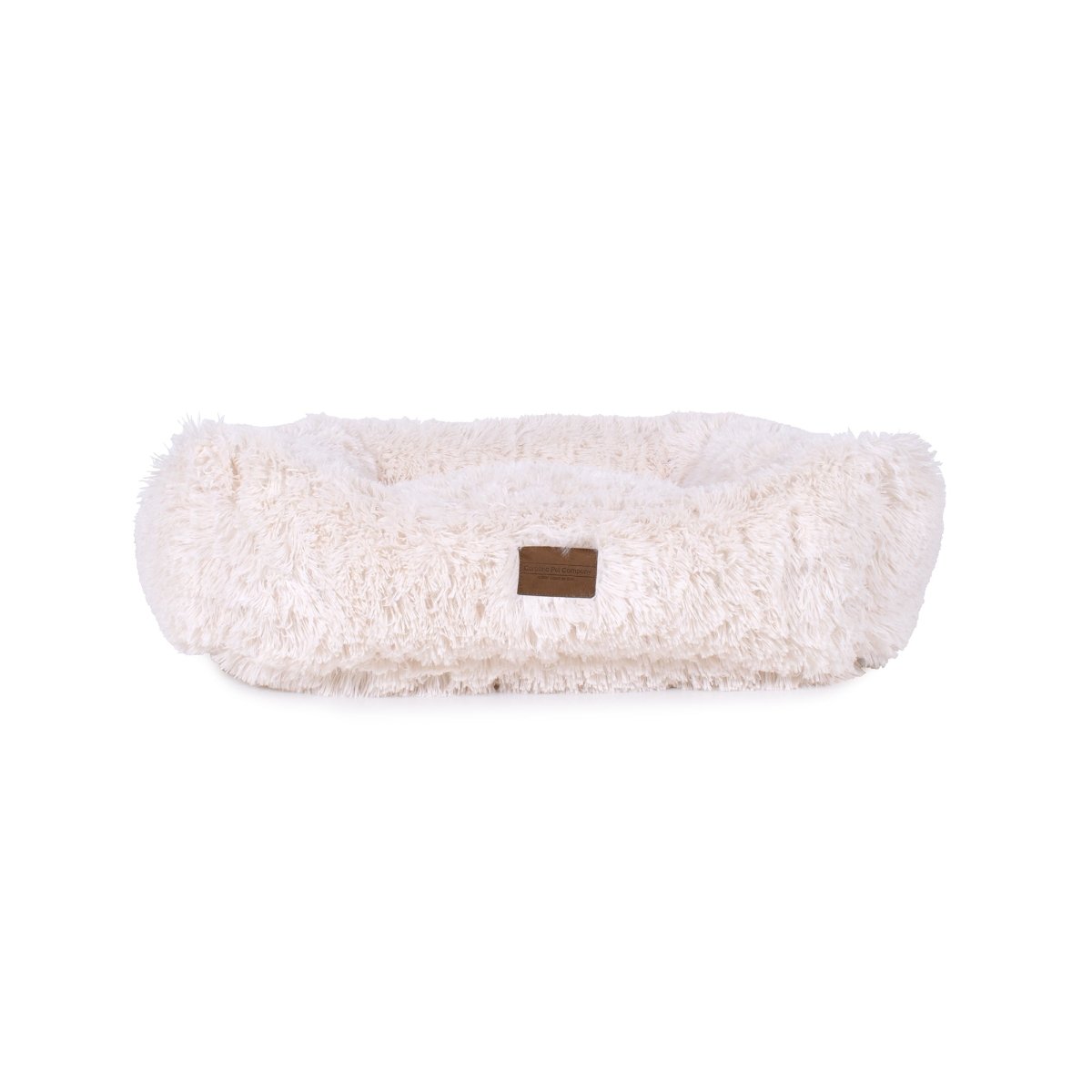 Teddy Bear Faux Fur Kuddler Dog Bed White, Medium