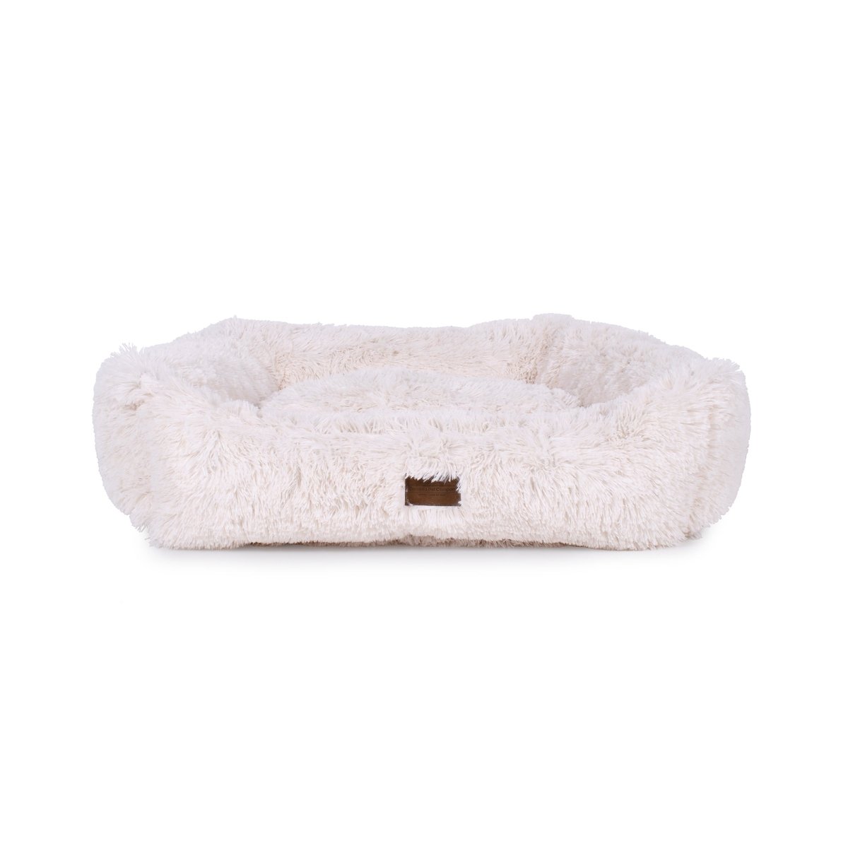 Teddy Bear Faux Fur Kuddler Dog Bed White, Large