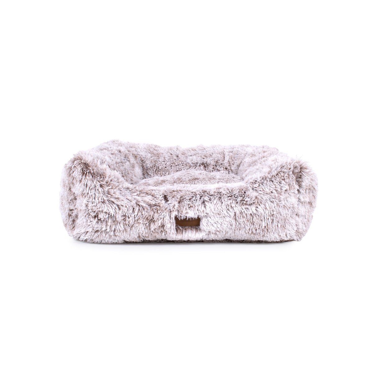 Teddy Bear Faux Fur Kuddler Dog Bed Brown, Medium