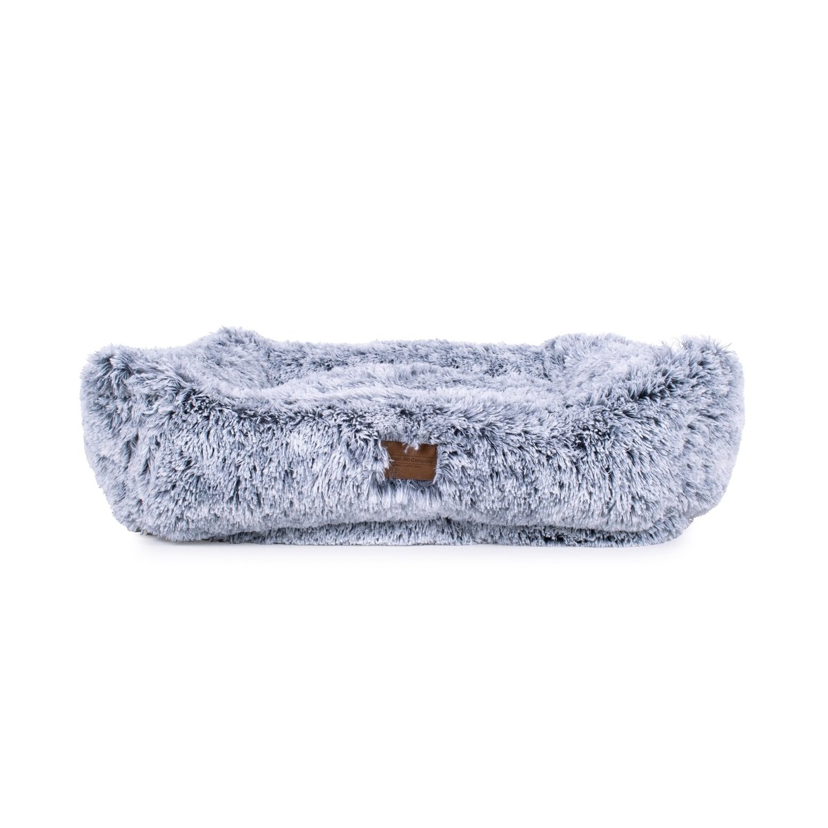 Teddy Bear Faux Fur Kuddler Dog Bed Gray, Large