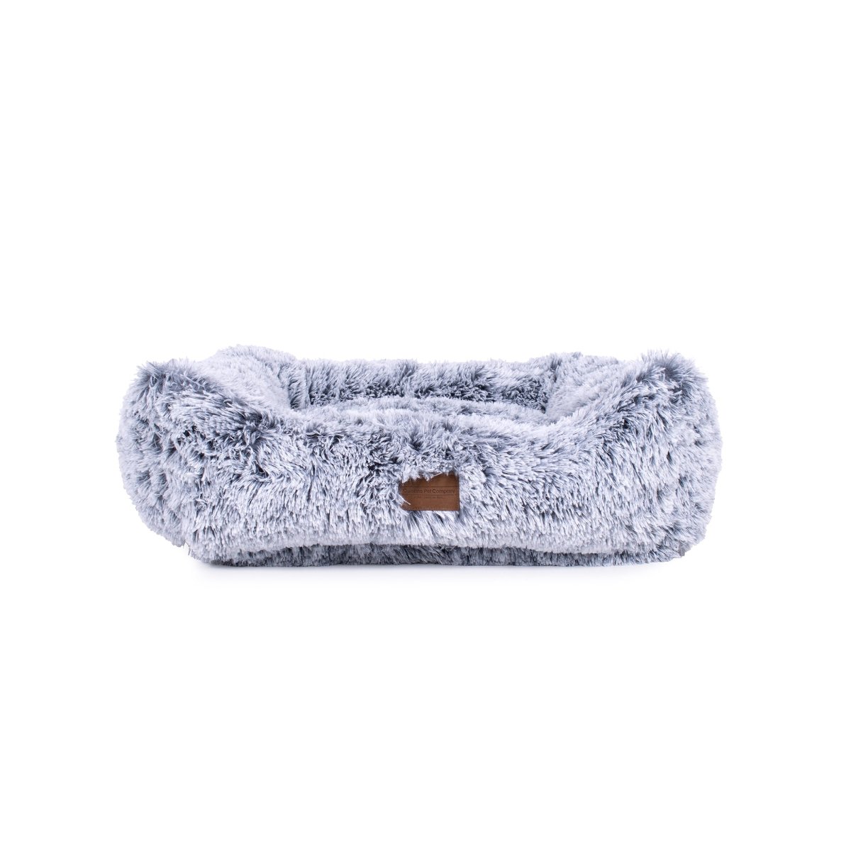 Teddy Bear Faux Fur Kuddler Dog Bed Gray, Medium